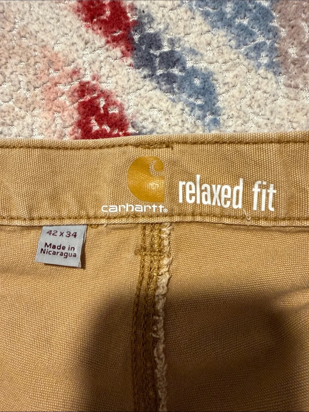 Carhartt Men’s Brown/Tan Cargo Work Pants - Rugged Utility Trousers(Irregular)